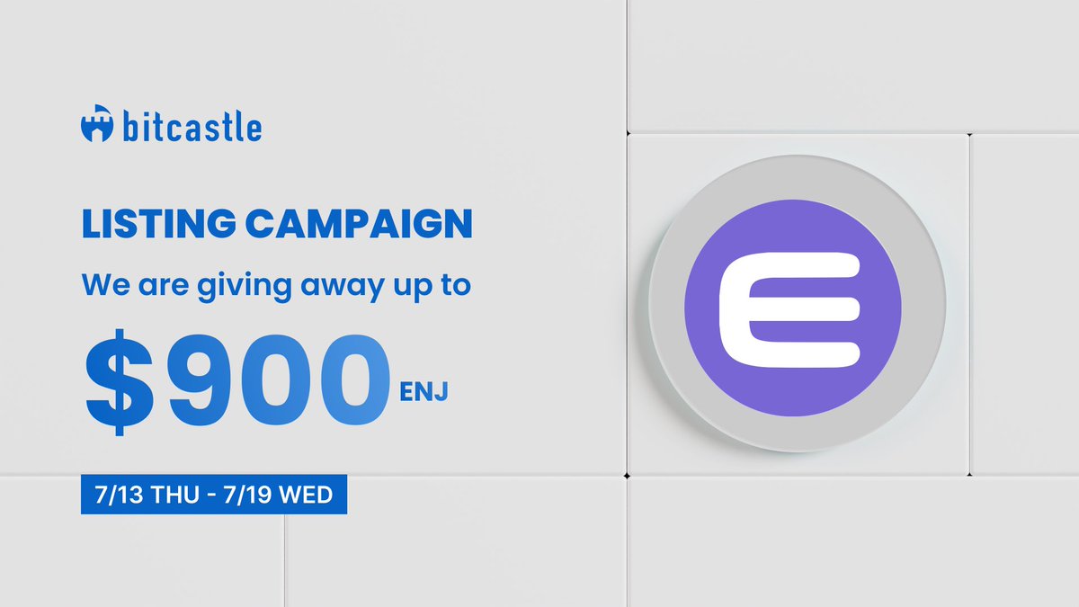 bit_castle's tweet photo. 1 day left😭

🎉Listing Campaign🎉
／
You can get up to $900 ‼
🎁Enjin Coin ( $ENJ )
＼
1⃣Refferal👥
2⃣New registration📱
3⃣Login bonus🎮
4⃣Follow RT🔁
https://t.co/CWVr9wAPeU

#Crypto
#Cryptocurrency
#Airdrop
#Airdrops
#AirdropCrypto
#Giveaway
#Giveaways https://t.co/FMCp5yWR9s