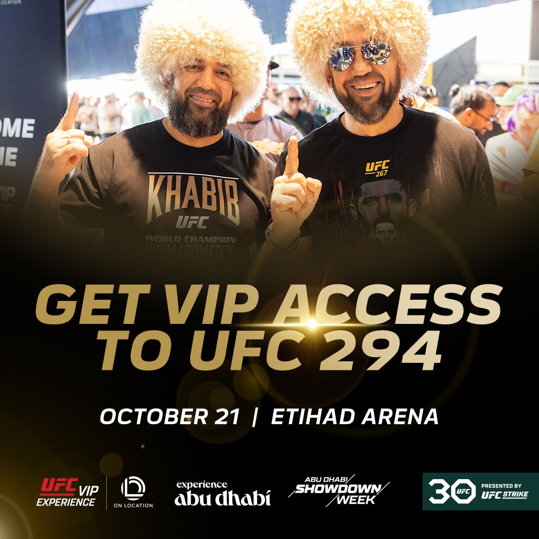 ADShowdownWeek's tweet photo. Unleash the fighter within with the exclusive UFC VIP packages 🎟️🔥
Sign up for more information 👉 https://t.co/FgVIfBtX2C
➖
#UFCAbuDhabi #UFCVIP #UFC294 #InAbuDhabi @UFC @VisitAbuDhabi @UFCEurope @InAbuDhabi https://t.co/oCQ36l10Wz