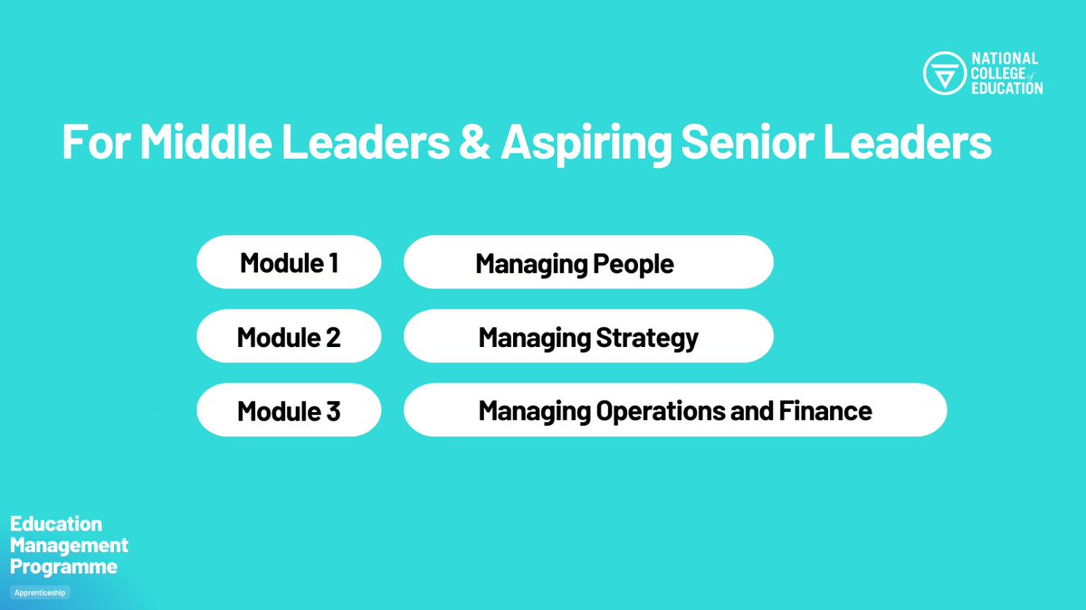 If you're leading a department, phase, or subject - this funded programme is for you. 

Create operational excellence and cement your position as the engine room of your school ⚙️

Join our Education Management Programme today:

ow.ly/ySIn50ORRMH
