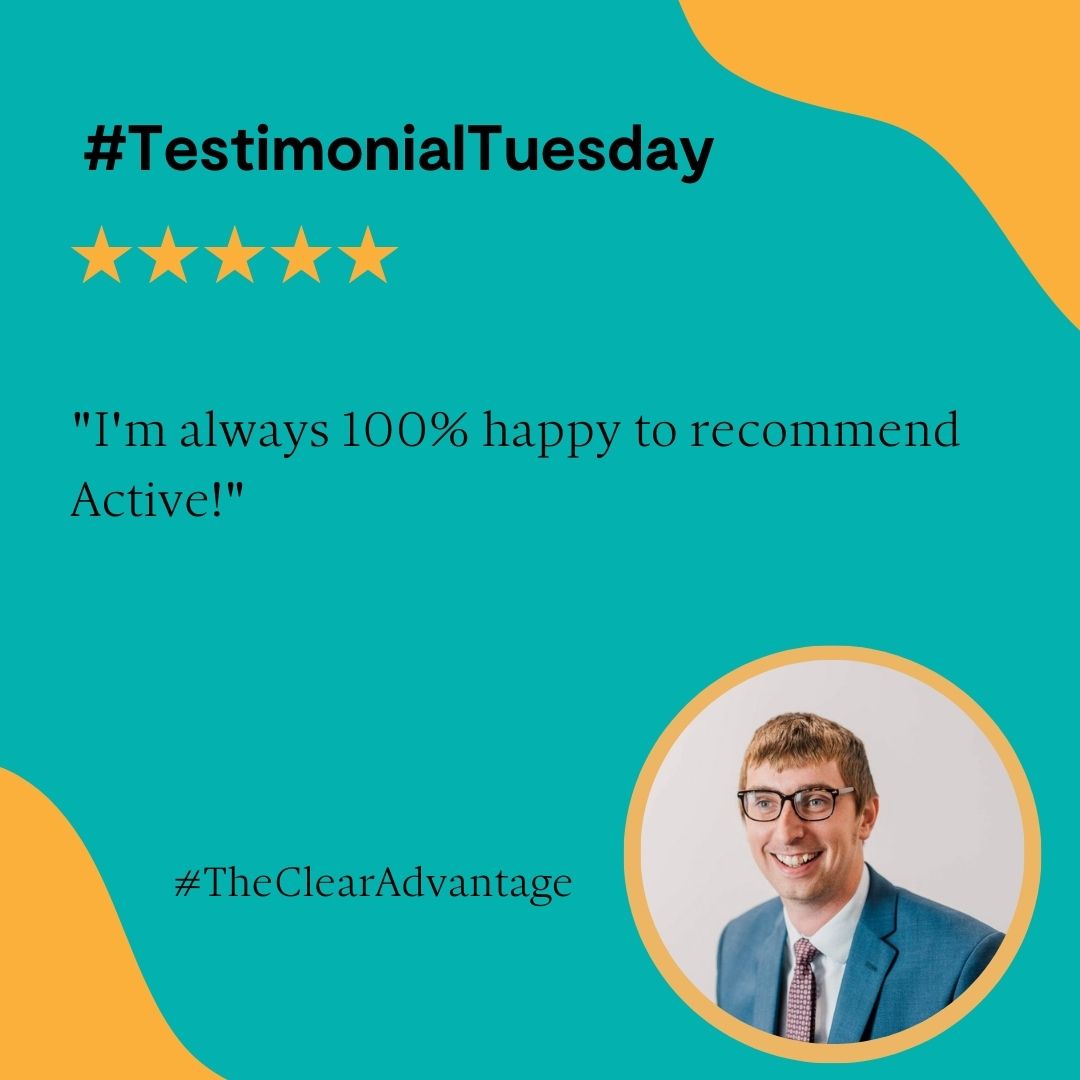 Active Chartered Financial Planners (@activefinancial) on Twitter photo 💥It's #TestimonialTuesday and this is what client Mark said about our <a href="/JoeCActive/">Joe Carey</a> 👇👇
📽️youtu.be/Vtmh7PnjaEc
Would you say the same about your #FinancialPlanner?
#TheClearAdvantage #Investments
<a href="/PaulGActive/">Paul Gibson</a> <a href="/KarlPActive/">Karl Pemberton CDir</a> <a href="/RachelMActive/">Rachel McCulloch CMgr</a> <a href="/AndrewGActive/">Andrew Gilmore MBA, FPFS, CMgr FCMI</a> @AndrewHActive 💥It's #TestimonialTuesday and this is what client Mark said about our <a href="/JoeCActive/">Joe Carey</a> 👇👇
📽️youtu.be/Vtmh7PnjaEc
Would you say the same about your #FinancialPlanner?
#TheClearAdvantage #Investments
<a href="/PaulGActive/">Paul Gibson</a> <a href="/KarlPActive/">Karl Pemberton CDir</a> <a href="/RachelMActive/">Rachel McCulloch CMgr</a> <a href="/AndrewGActive/">Andrew Gilmore MBA, FPFS, CMgr FCMI</a> @AndrewHActive