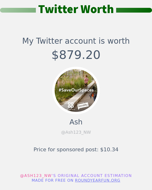 ashpepe_'s tweet photo. My Twitter worth is: $879.20

➡️ https://t.co/cregyBDBeT https://t.co/cRBeQhTvKE