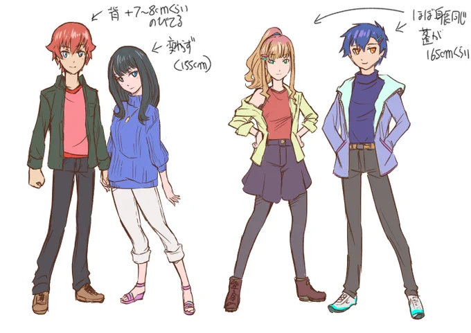 各キャラの服や身長の変化とかもメモを作ったんですよ。実は服調べたりセレクトするのが一番時間かかってたりして…。スタイリストさん求む(笑)でもこれが楽しいんだけどね。よもゆめのヘアピンとか小ネタもあるよ  