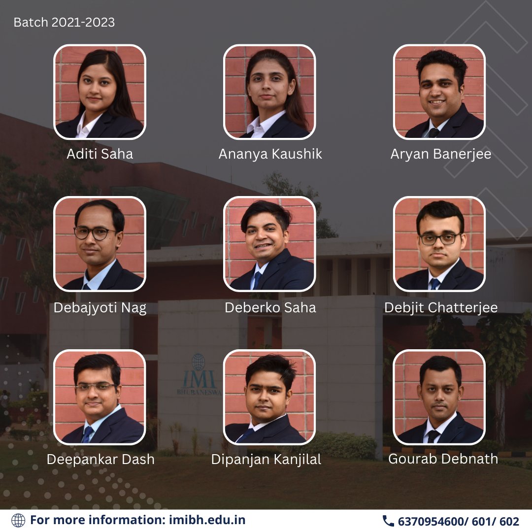 IMI_Bhubaneswar's tweet image. We are honored for the PGDM 2021–2023 class members who have secured offers from Infosys. 

#IMIB #IMIBhubaneswar #Learningbeyondeducation #FutureforwardwithIMIB #Placements #Industry #corporation