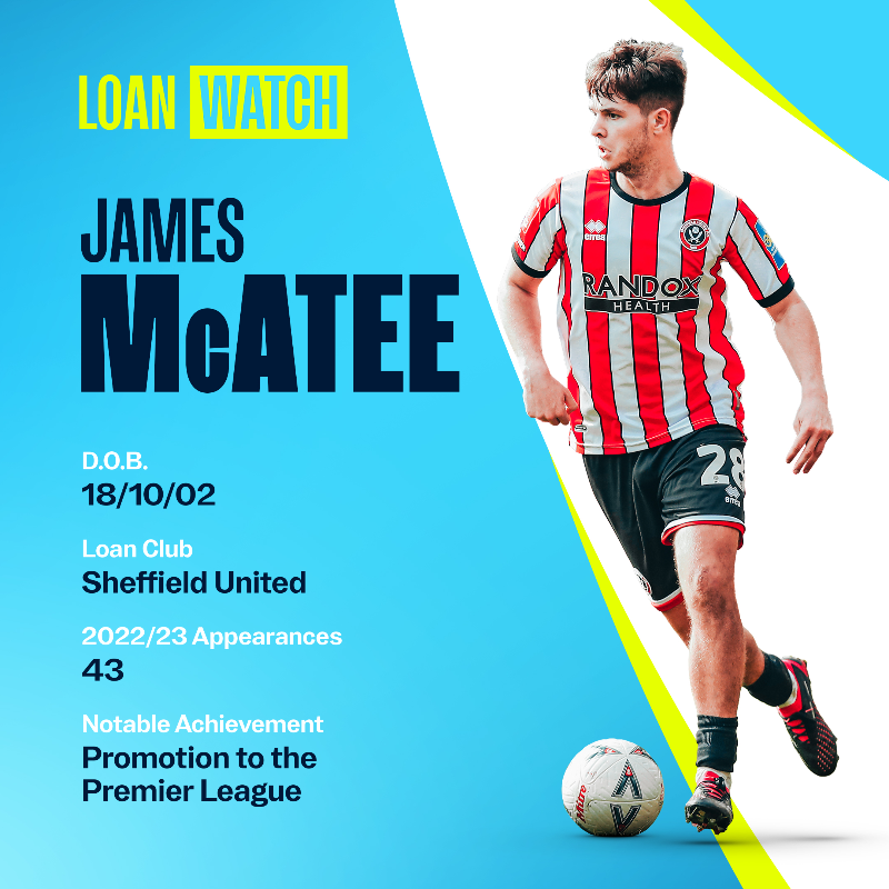 ManCity's tweet photo. "I feel like I found myself there. I found the way I want to play and how I want to affect games."

James McAtee reflects on his loan spell at Sheffield United 👇