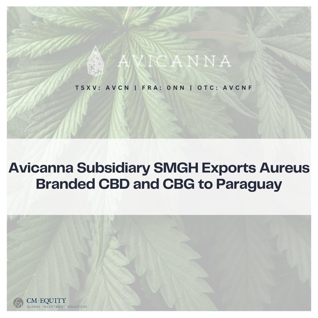 Our portfolio company and LS-Partner <a href="/AvicannaInc/">Avicanna (TSX:AVCN)</a>  Inc. has just announced another  #milestone achieved through its majority-owned subsidiary, Santa  Marta Golden Hemp. The company has successfully completed the #commercial #export of its Aureus branded products to #Paraguay.