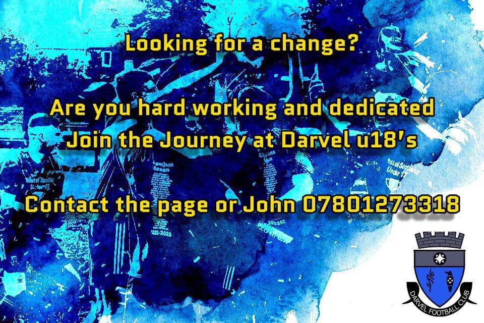 David070280's tweet photo. Due to boys moving onto the u20s, Darvel u18s are looking for boys in all positions. Contact John Strawhorn for training times etc. @TeamfinderScot1 @ScotFASouthWest https://t.co/6ElTXoKePW