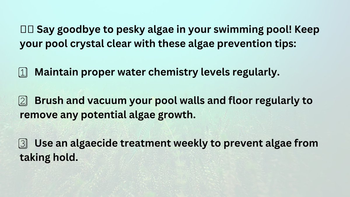 AquasureUKLtd's tweet image. Enjoy a sparkling clean pool all summer long! 💧✨ #PoolMaintenance #AlgaePrevention #CrystalClear #swimmingpool #poolman #cleanwater #safewater