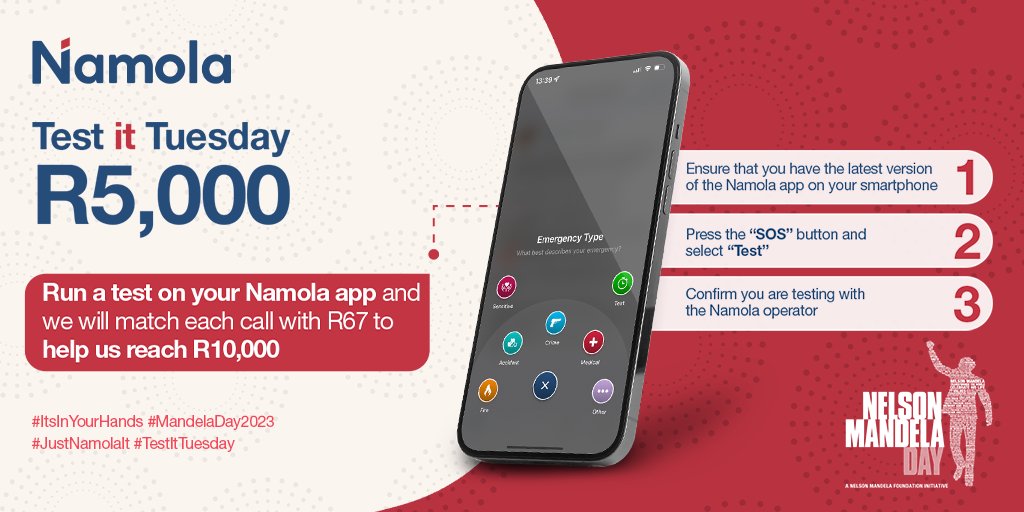 NamolaApp's tweet image. Half way there! 
R5,000 - we're looking at the other half of you 👀

You know what to do - and in case you don't check out the picture in this post - we've got you covered!

Test your @NamolaApp today, and help us reach our goal👉🏽 namola.co/getappTW 

#Namola #MandelaDay2023