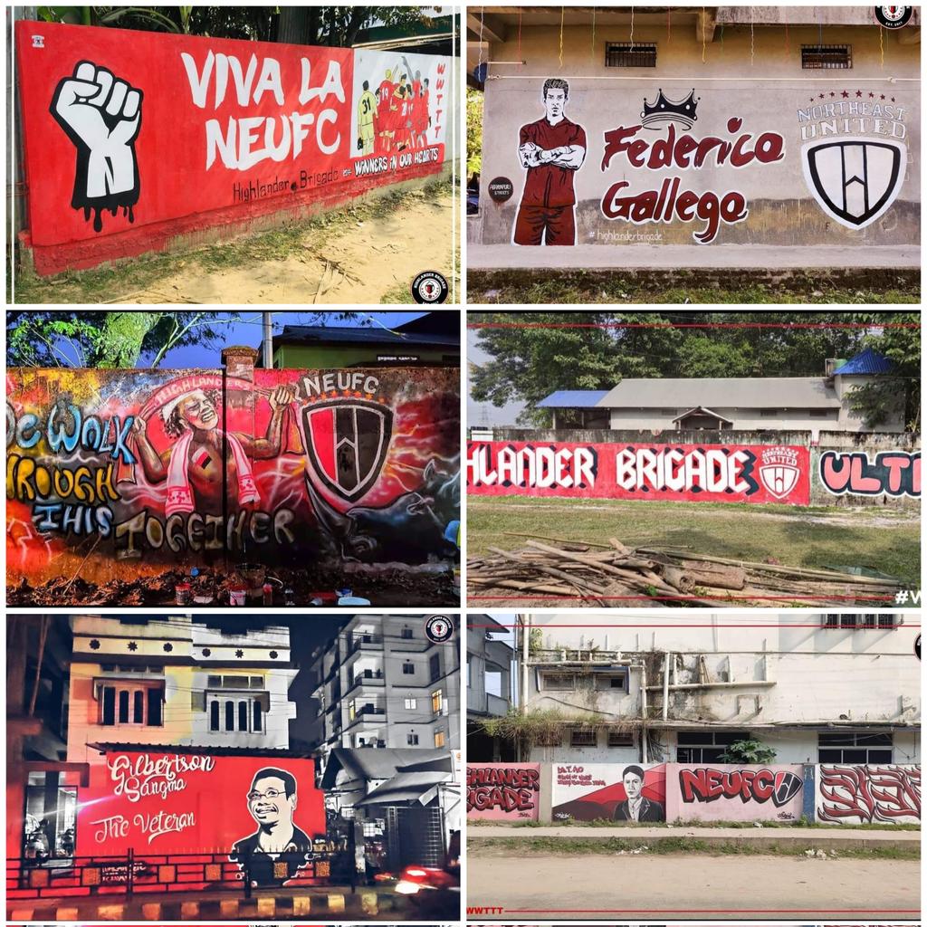 VikasBaruah05's tweet photo. @fiago7 Northeast United FC that proudly represents the 8 Indian states, known as a hub of footballers. Demonstrating the fervent football fan culture, one can witness the impressive tifos &amp; graffiti made by the Highlander Brigade (supporters' club of @NEUtdFC) 

@HighlanderB8 https://t.co/Njo7P01hij