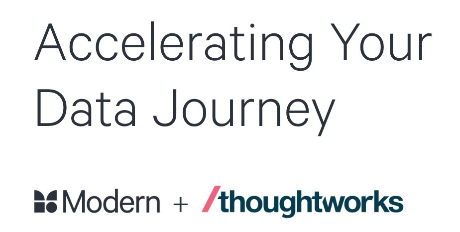 TheModernDataCo's tweet photo. ๐ Exciting News! ๐ The Modern Data Company & @Thoughtworks (NASDAQ: TWKS) today announced a strategic partnership to accelerate Data Mesh & AI Initiatives! ๐ Learn more about #Datamesh #Dataproducts #Datamanagement #DataOS #Thoughtworks
https://t.co/vSbLwU7Ssq https://t.co/zl7JXGiCDg