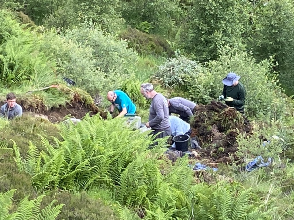 Beautiful day @BenLawersNNR with @NTS_archaeology digging a possible Illicit Whisky Bothy at bothy at Allt a' Mhoirneas as part of the #PioneeringSpirit project.