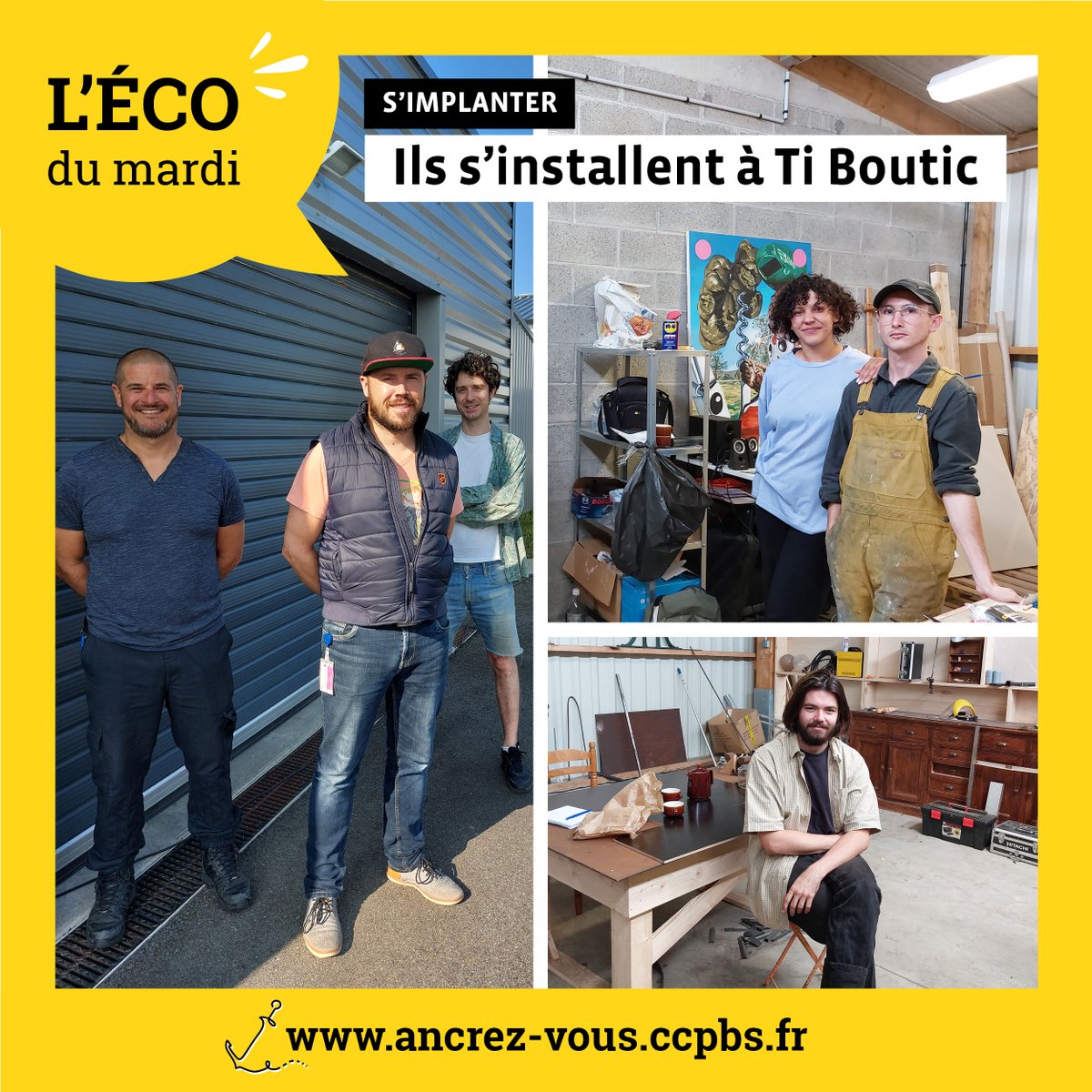 PaysBigoudenSud's tweet photo. đŁ LâĂCO DU MARDI đŁ
5 locataires sâinstallent dans les bureaux relais de la CCPBS Ă Ti Boutic. Ils bĂ©nĂ©ficient d'un loyer modĂ©rĂ© pendant 3 ans pour dĂ©velopper leur activitĂ©.
Plus dâinfo sur đ https://t.co/T5Mfjn1UVY
#ccpbs #paysbigouden #ancrezvousenpaysbigouden https://t.co/DnkQGjJ4K3