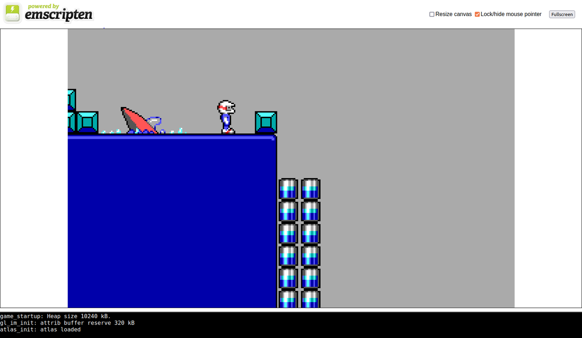 ktch0's tweet photo. Nice, got Captain Rixot running in browser with only a couple of hours of porting work. Mainly setting up emscripten SDK, makefile setup and a few function call changes due to GL 3.3 -> GLES 3.0 swap. Hopefully only audio and save games remaining and then misc polish. https://t.co/HEvn5B3Pxc
