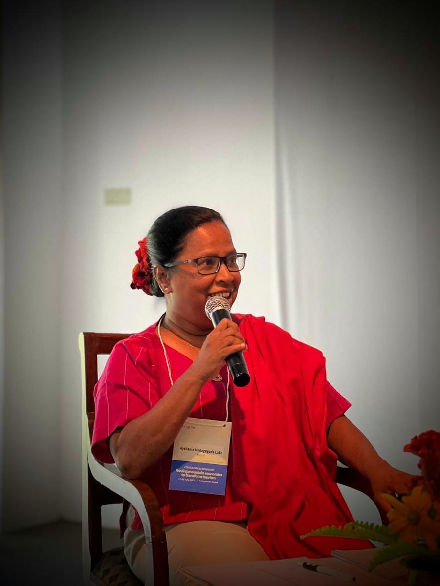 icimod's tweet photo. "Because a complex #ecosystem exists in the #mountain communities, an integrated approach – including the sectors of health, transportation, energy, safety & security, private sector – needs to be embraced to encourage #sustainable mountain economies to transform #tourism."

- Ayshanie Medagangoda-Labé
UNDP Nepal
