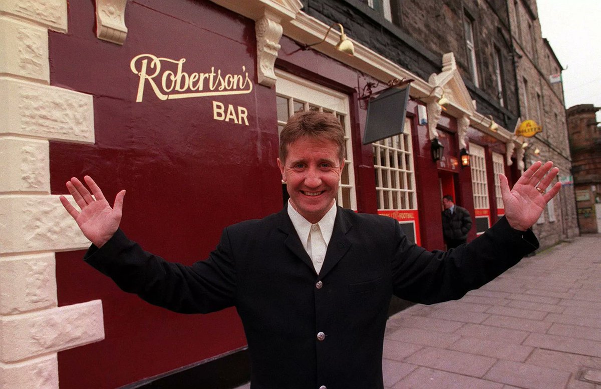 Hearts player John Robertson in April 1998 outside his new pub on Gorgie Road, Edinburgh. Pic: Mirrorpix.
