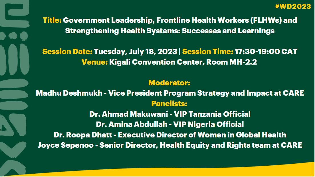 CARETanzania's tweet photo. Join us for the Impact at Scale side event at the Women Deliver 2023! 
 
CARE International in Tanzania is thrilled to share that today, Dr. Ahmad Makuwani, Director of RMNCAH  at the Ministry of Health Tanzania, representing Minister Hon. Ummy Mwalimu. https://t.co/R9SuxSIyON