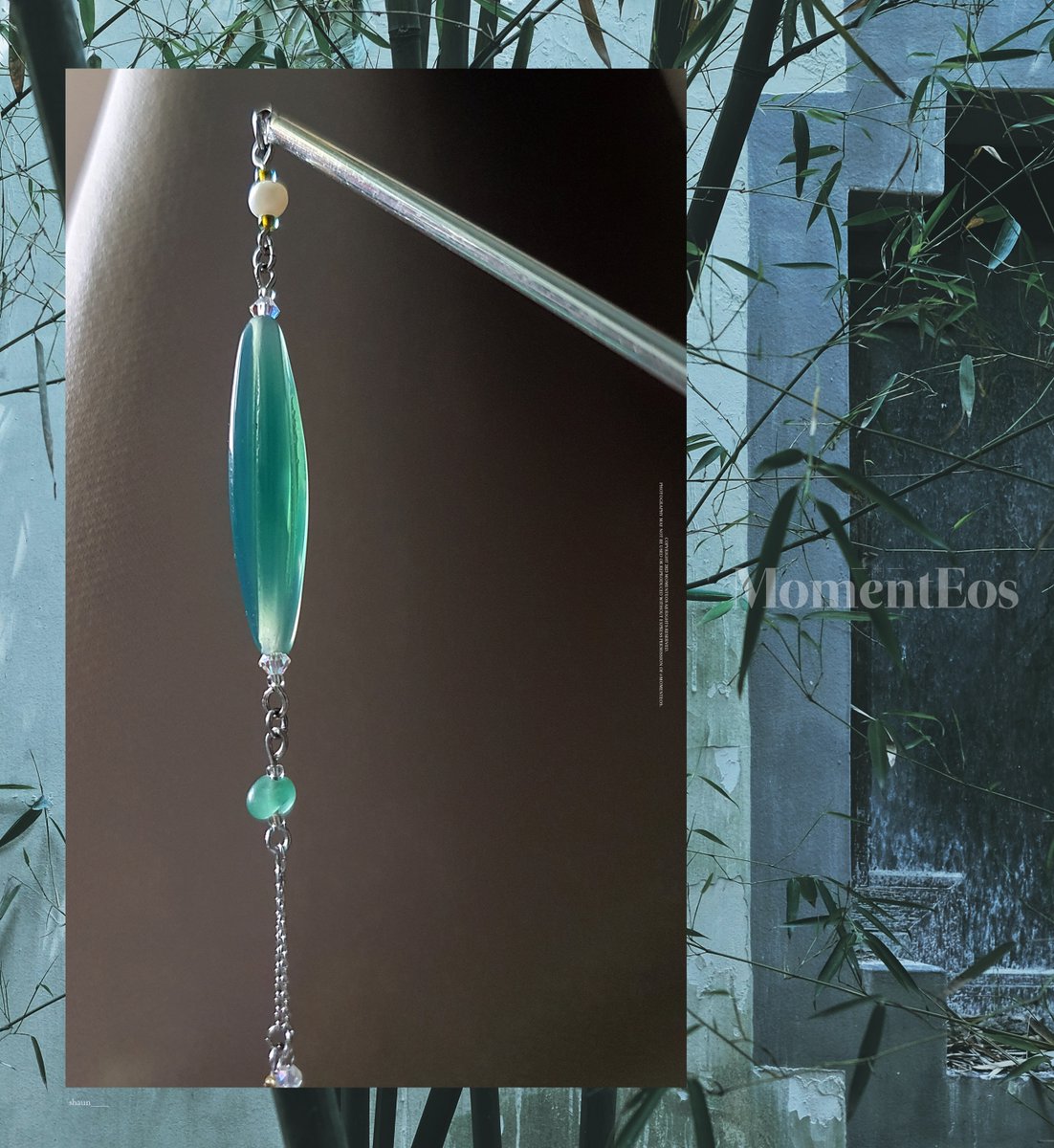 ✵ 담수진주 특유 부드러운 광택과 음영에 따라 오묘한 색을 드러내는 비취, 어벤츄린의 차분한 연녹색이 고아한 분위기로 어우러진 비녀 <임우죽림 霖雨竹林>이 업로드 되었습니다.