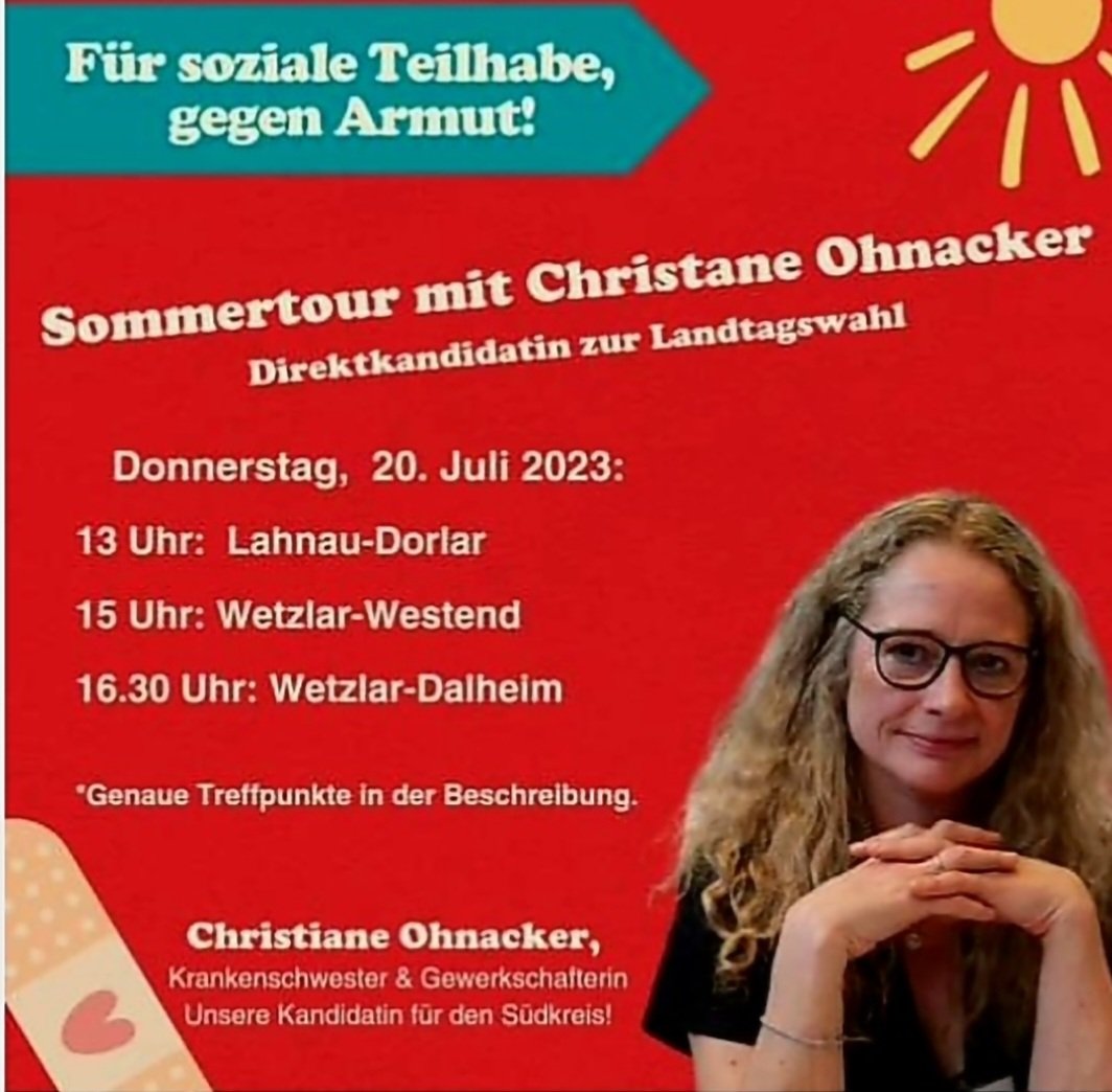 Christi61278506's tweet photo. Wir müssen die Lebenswirklichkeit der Menschen in den Mittelpunkt stellen, genau aus diesem Grund bin ich, Krankenschwester, 52 Jahre alt, für die Partei @DieLinke politisch aktiv❗️ #SozialeGerechtigkeit #MenschenvorProfite #Armutsbekämpfung #Umverteilung https://t.co/zZKTIcW88X