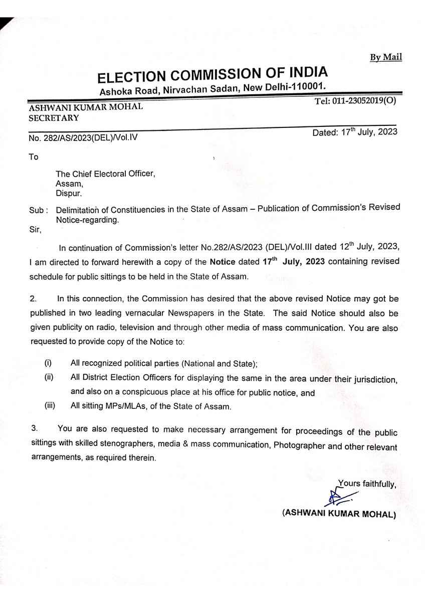 dc_nagaon's tweet image. 📷#ImportantNotification - The Election Commission of India (#ECI) has issued a new notice of revised schedule for public meetings on the delimitation of constituencies in Assam.

@ECISVEEP
@ceo_assam 
@PIB_India
@PIB_Guwahati
@diprassam 
@diprnagaon