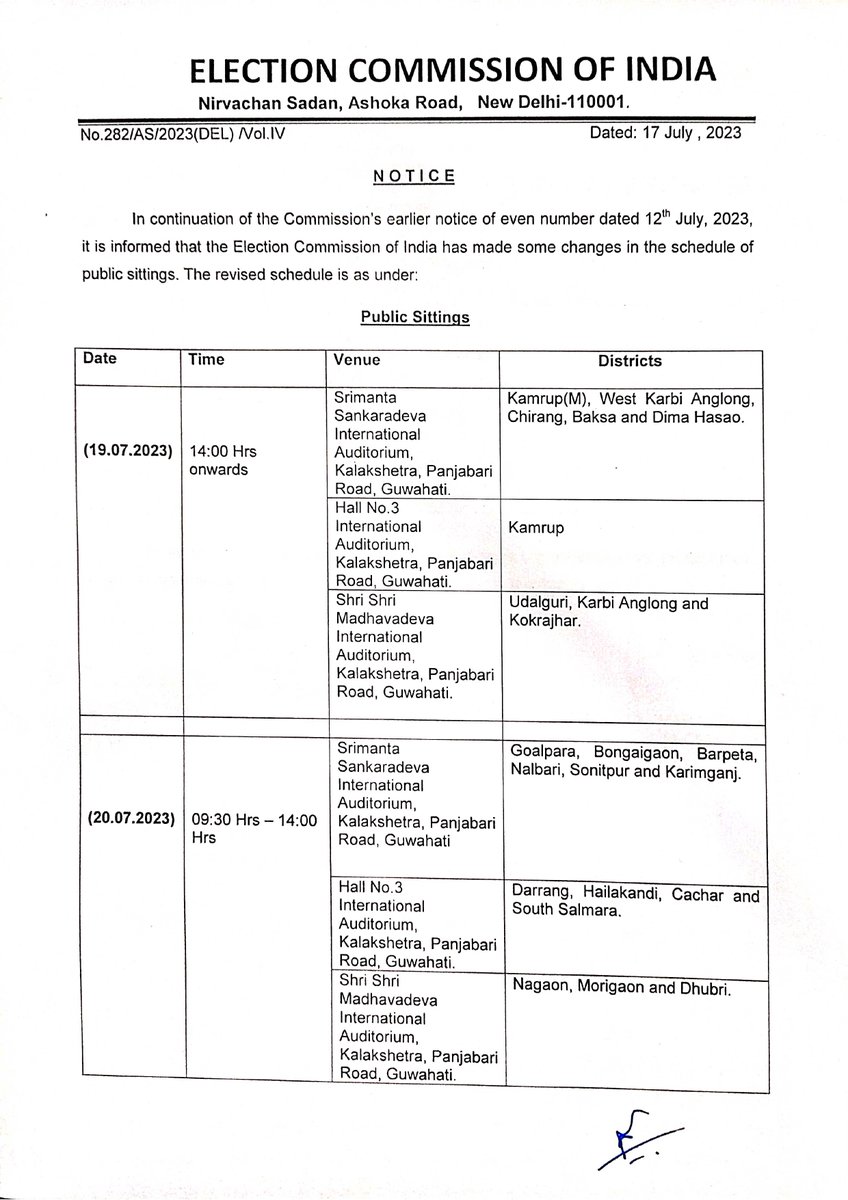 dc_nagaon's tweet image. 📷#ImportantNotification - The Election Commission of India (#ECI) has issued a new notice of revised schedule for public meetings on the delimitation of constituencies in Assam.

@ECISVEEP
@ceo_assam 
@PIB_India
@PIB_Guwahati
@diprassam 
@diprnagaon