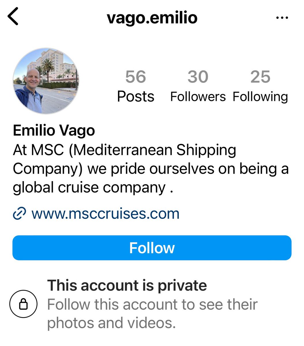 This profile is using my photos to pretend to be a recruiter for @MSCCruises_PR and despite reporting to Instagram they won’t take it down: https://t.co/Xg0FNFzM40 https://t.co/EnPh0yPE5v