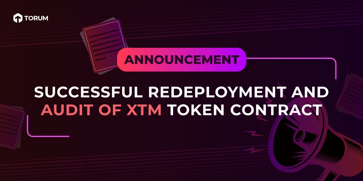 torum_official's tweet photo. 1/8 The team would like to announce that $XTM has been successfully redeployed on BNB Chain under a new token contract and has been audited by Fairyproof. https://t.co/oyIrFWGZlV