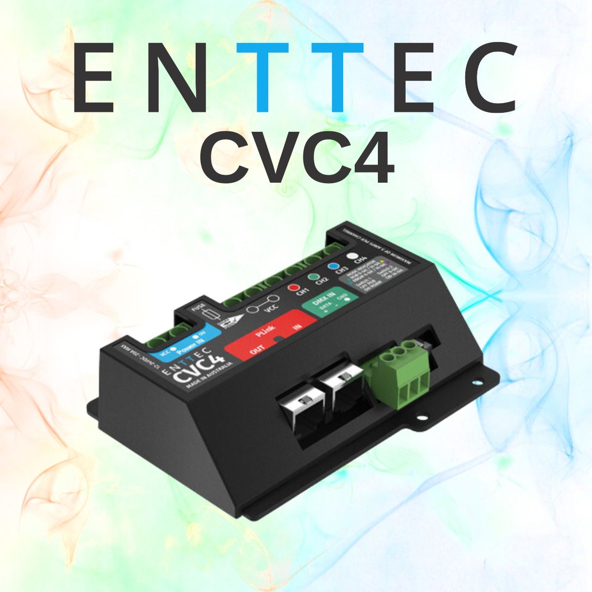 Mediam_Poland's tweet photo. #ENTTEC #CVC4 to dedykowany kontroler świateł #LED, który umożliwia sterowanie i synchronizację efektów świetlnych. CVC4 jest nowszą wersją popularnego kontrolera CVC3, oferującym jeszcze lepszą wydajność i funkcjonalność. https://t.co/J30hqoDxSU