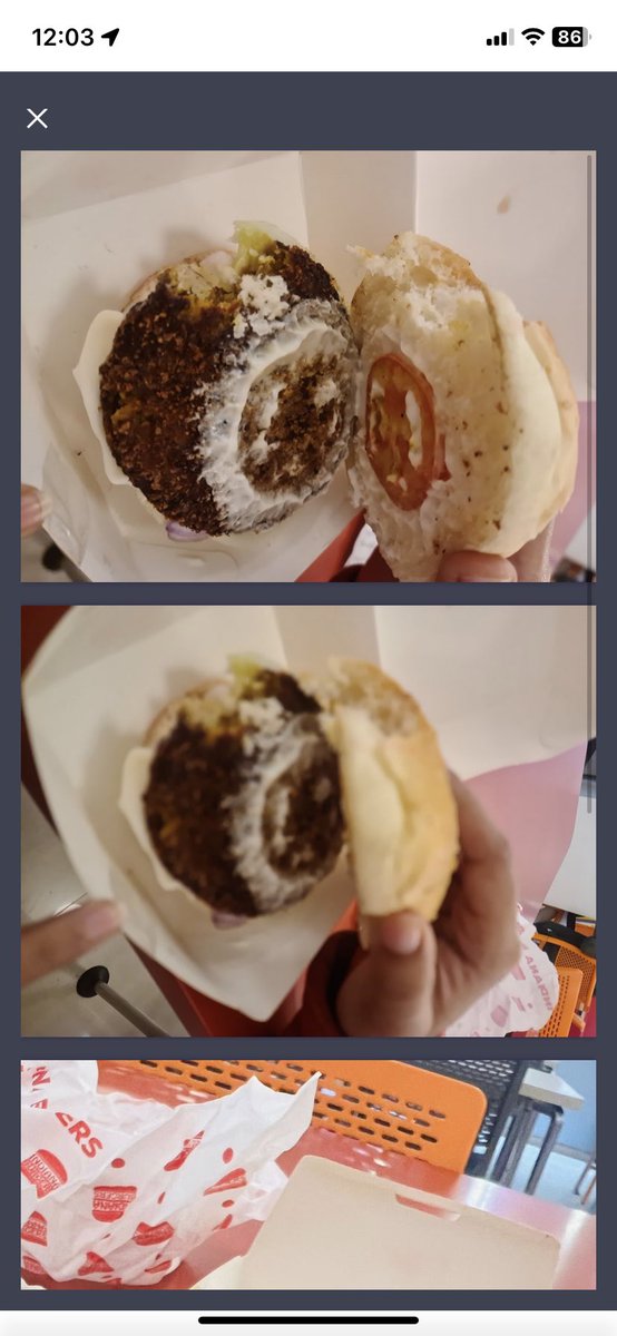virain_8's tweet photo. This is how you treat you valuable @Swiggy customers @SwiggyCares @swiggyindia … refunding Rs. 75 for fully burnt burgers. https://t.co/dHKEPLqIcA