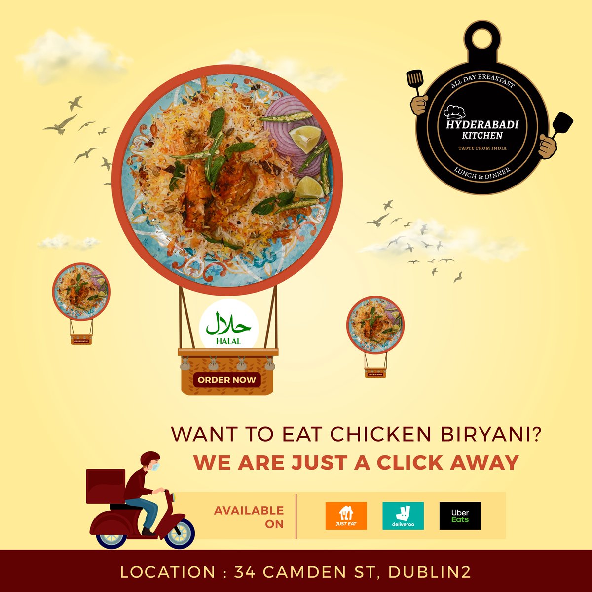 🍛 Craving Chicken Biryani? We're Just One Click Away! 🌟🛵

Order Now through Just Eat and Deliveroo & Uber-eats

#HyderabadiKitchen #biryani #hyderabadicuisine #indianrestaurant #southindianrestaurant  #indianrestaurantindublin #indianfoodindublin #indianfoodinireland #dublin