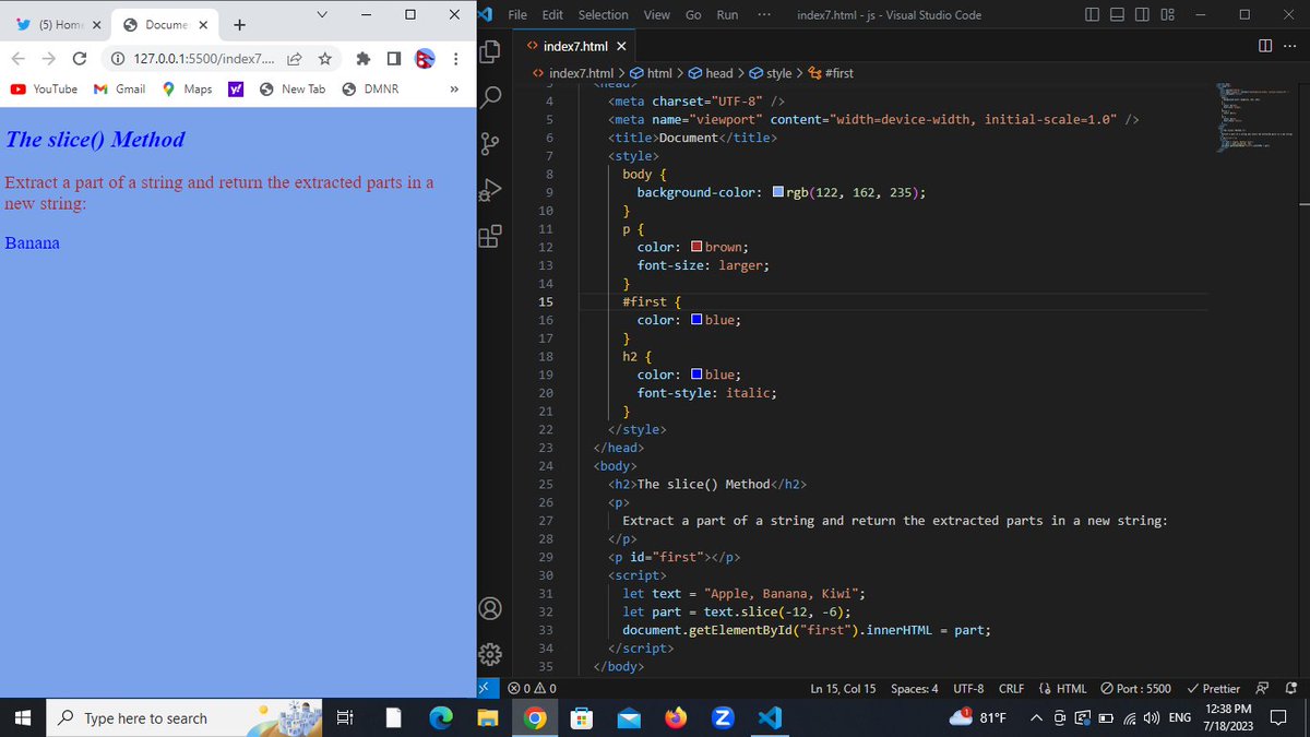 Premkala52's tweet photo. Day48/60
Today I learnt About the concept of Slice () methods in JavaScript. The slice() method extracts a part of a string. The slice() method does not change the original string. The first position is 0, the second is 1, ..
#60DaysOfLearning
#LearningWithLeapfrog
#LSPPD48 https://t.co/gdrWUhkOMq