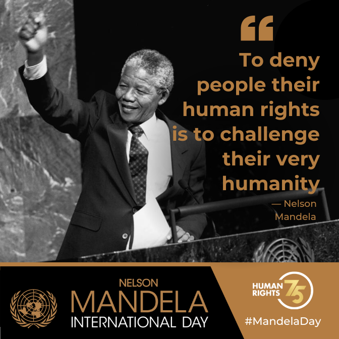 Mandela’s legacy is a reminder to Govts everywhere: shackling rights defenders does not silence human rights.

Their voices &amp; fight for freedom always live on.

And we will never give up their cause.

On #MandelaDay, join my call to #FreeAllPoliticalPrisoners arbitrarily detained
