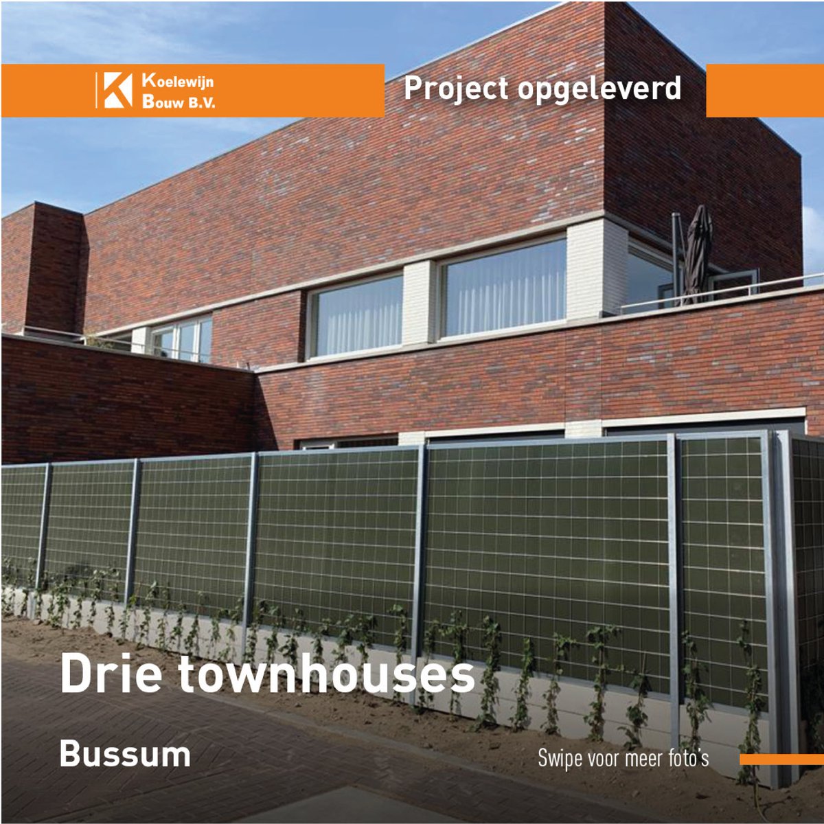 koelewijnbouw's tweet image. Vlak voor onze zomervakantie hebben we nog een project opgeleverd: drie Bensdorp Townhouses in Bussum! Veel woonplezier toegewenst! De woning is woonklaar opgeleverd door ReadyforLiving! 🤝 EHI Stolle BV Elektrotechniek, Heinen &amp;amp; Hopman Installaties en Vedder Infra Management BV.