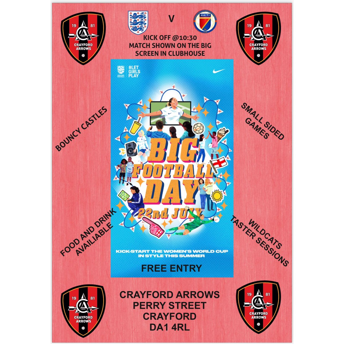 ❗️Reminder❗️Don’t forget to join us at the Club from 10am this Saturday (22nd) for our Big Football Day ⚽️🏹🔴⚫️

play.englandfootball.thefa.com/Book/ea0d07d5-…