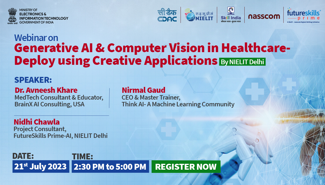 fsprimeofficial's tweet photo. Join us for the #Webinar on #GenerativeAI & Computer Vision in #Healthcare – Deploy using Creative Applications.
Register Now: https://t.co/Dujvsyclfn
#FutureSkillsPrime #AI #ArtificialIntelligence #nasscom #technology #TechTalentBuild #Techade #FutureReady #SkillingHub https://t.co/nEyfwnCgdB