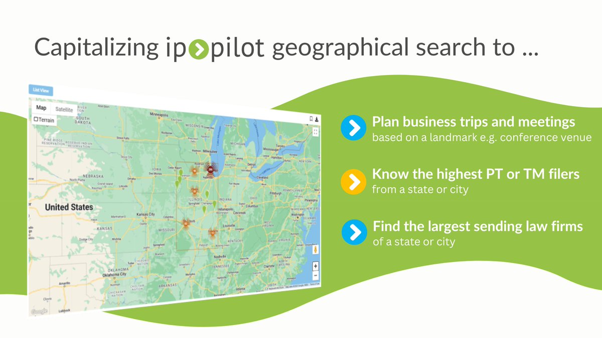 ip_pilot's tweet image. Planning an upcoming business trip to meet associates and clients?

@ip_pilot's geographical search feature allows you to conduct state-, city- or street-based searches to understand trends and targets within your desired area.

Contact us to try it out: hubs.li/Q01XTZGw0