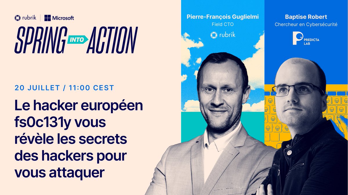 Matthieu_Potin's tweet photo. Suivez cette discussion très instructive entre Baptiste Robert et Pierre-François Guglielmi, Field CTO EMEA chez Rubrik, pour savoir dans quelle mesure vos données sont réellement exposées : https://t.co/JgURr5mSa8 https://t.co/wlNpGY31mQ https://t.co/H1DxVmSi0D