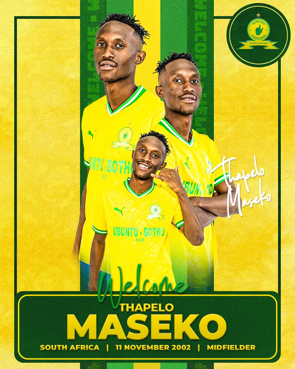Masandawana's tweet photo. ✍ Introducing Thapelo Maseko!

Masandawana, we are delighted to introduce the exciting Thapelo Maseko to our squad ahead of the new season! 👆

#Sundowns https://t.co/zk0ap6OvmH