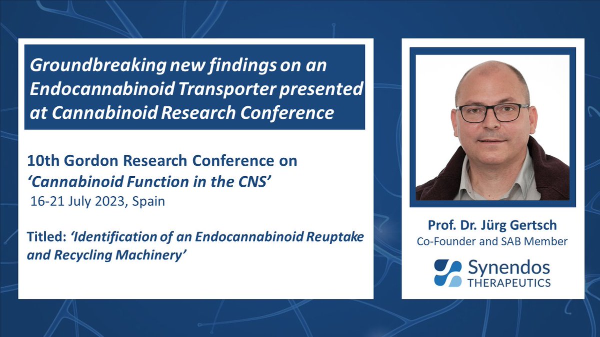 synendos (@synendos) on Twitter photo @Synendos today announces that co-founder and SAB member Prof. Jürg Gertsch presented groundbreaking findings on an #endocannabinoid transporter at the 10th <a href="/GordonConf/">Gordon Research Conferences</a>, informing and augmenting Synendos' pioneering ECS pipeline development.
Read more: synendos.com/post/july-2023… @Synendos today announces that co-founder and SAB member Prof. Jürg Gertsch presented groundbreaking findings on an #endocannabinoid transporter at the 10th <a href="/GordonConf/">Gordon Research Conferences</a>, informing and augmenting Synendos' pioneering ECS pipeline development.
Read more: synendos.com/post/july-2023…