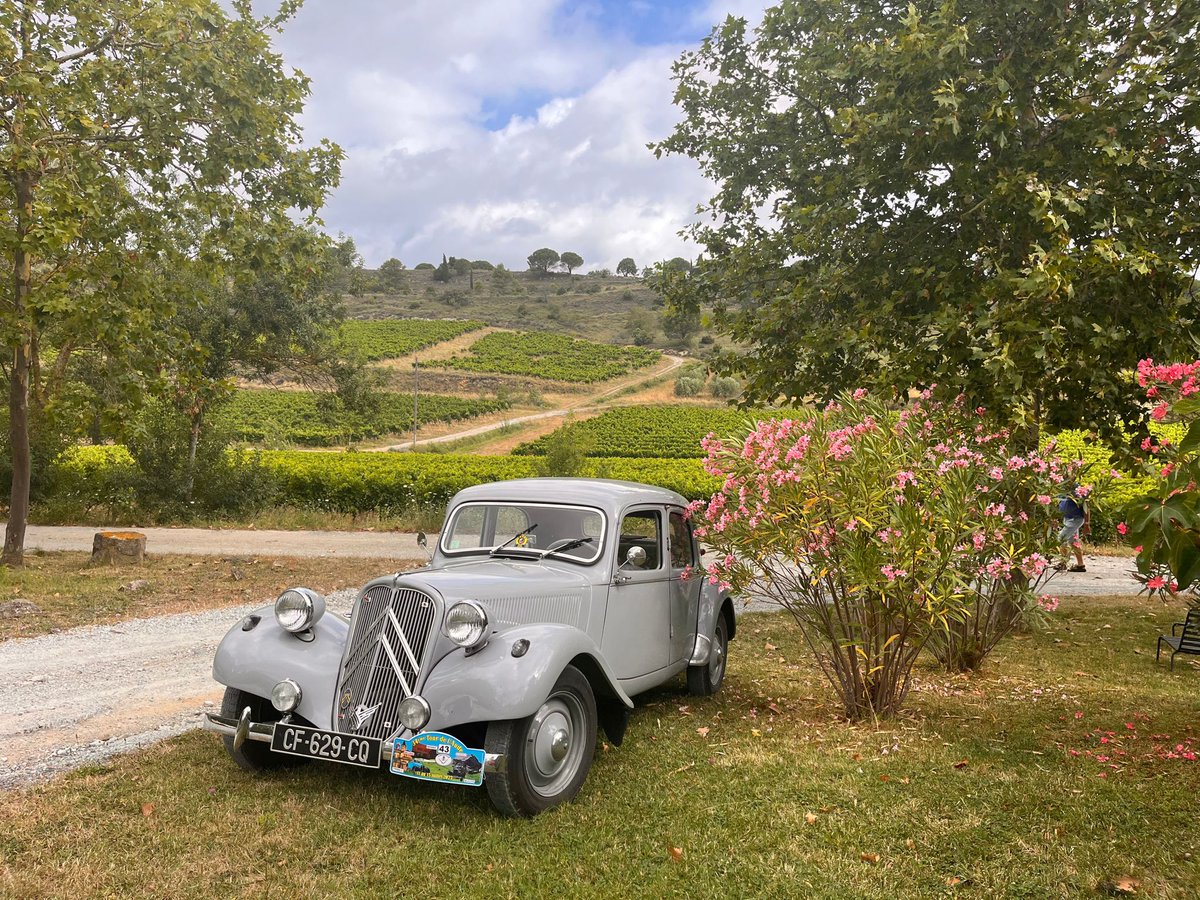 calmeletjoseph's tweet photo. Carcassonne's Club 5A (Association Audoise des Amateurs d'Automobiles Anciennes) dropped in to visit during their rally, so we gave them a tour and a tasting... #carcassonne #winetouring #winetourism #vineyardvisits https://t.co/zyKF4Qx1gG