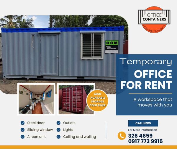 containers22's tweet photo. CCM's Office containers are used in construction sites as temporary office spaces for project managers, engineers and administrative staff while our on-site storage containers are used to store construction materials such as steel bars, cement bags and etc.
Contact us now! https://t.co/cQLagP4G4T