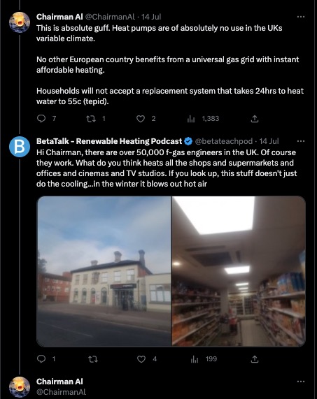 betateach's tweet photo. Twitter loves a keyboard expert. @ChairmanAl blocked me after one reply. He obviously has #netzero understanding of temperature, energy and entropy (the 3 laws) and what's been heating him outside of his home. 

If you have a chairperson like AL...I wish you luck 😂 https://t.co/vnejar25Yh