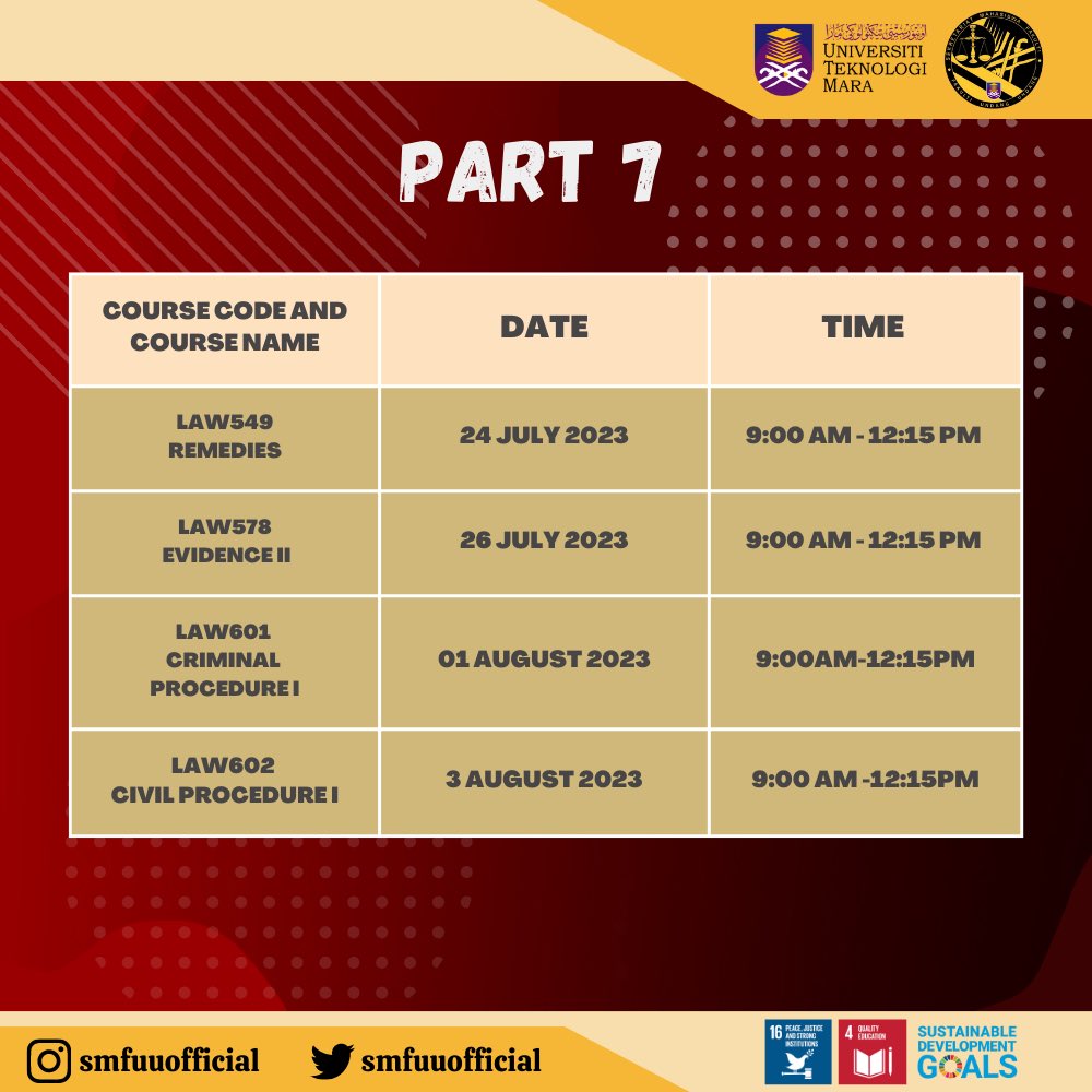 smfuuofficial's tweet photo. Good luck and all the best to all UiTMLaw students!

"Your Welfare, Our Priority"

Sekretariat Mahasiswa Fakulti,
Fakulti Undang-Undang
2022/2023 https://t.co/C0PkTQe1L7
