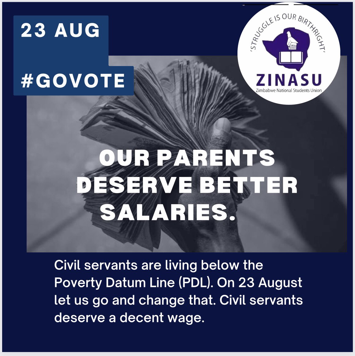 Our parents have been reduced to slaves by the current government. They can’t go for another 5 years under such conditions. On 23 August let’s use the ballot box to rescue them. They too deserve better salaries. @ARTUZ_teachers #GoVote #TakaNoVoter #FreeDarlington