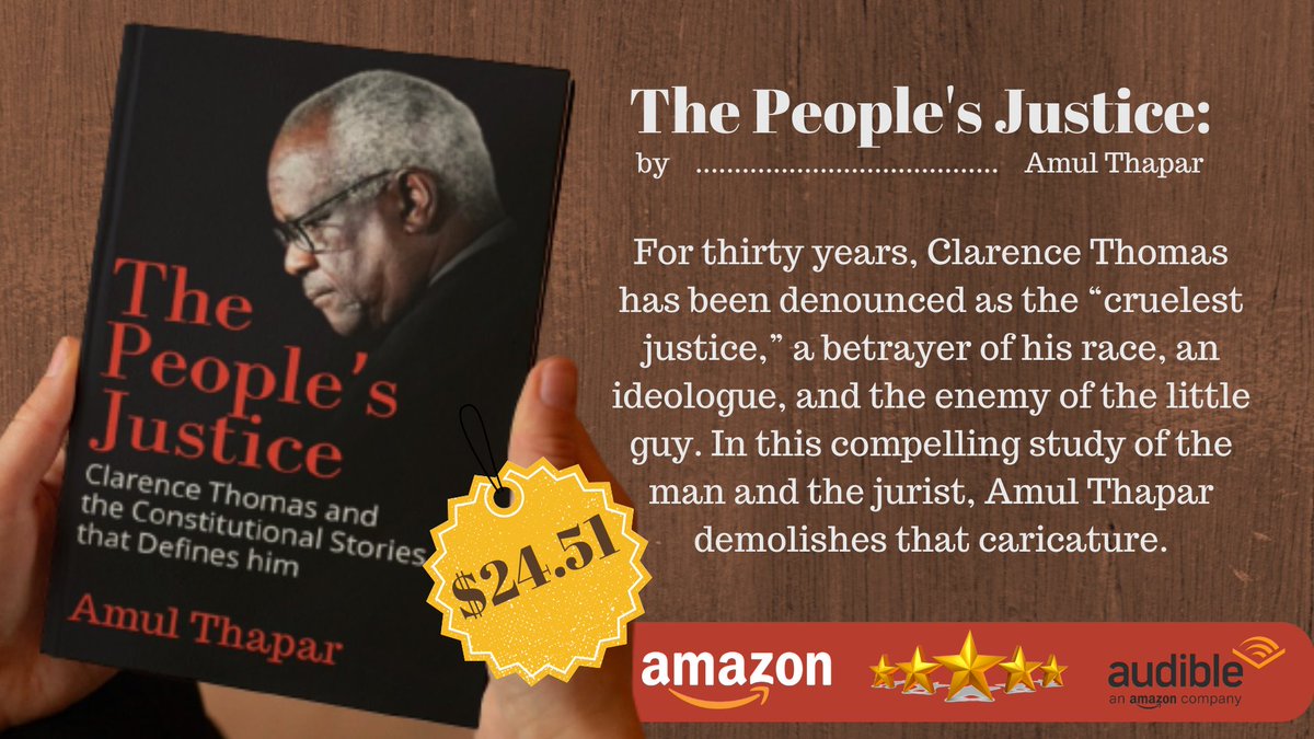 The People's Justice
by
Amul Thapar

For thirty years, Clarence Thomas has been denounced as the “cruelest justice,” a betrayer of his race, an ideologue, and the enemy of the little guy. In this compelling study of the man and the jurist, Amul Thapar demolishes that caricature. https://t.co/YYMosGLzLA