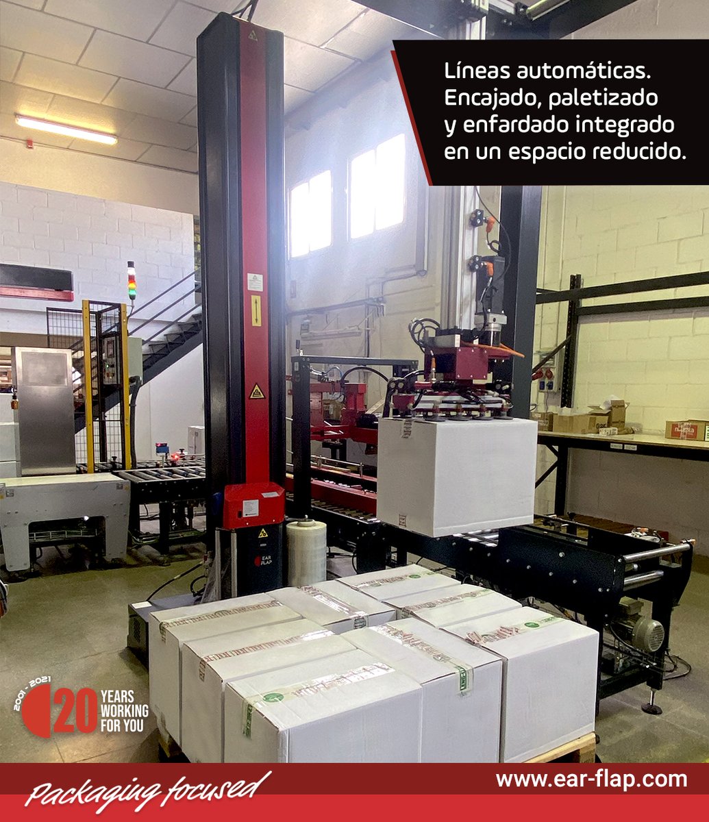 ear_flap's tweet photo. 🚀 Maximizamos la producción industrial con sistemas que integran el encajado, cerrado, paletizado y enfardado de cargas.
#automatizacionindustrial #enfardado #paletizado #industrial #robotica https://t.co/uE9KyYS9oh