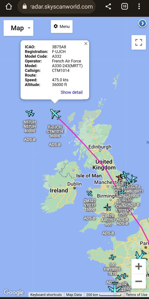 scan_sky's tweet photo. French Air Force 🇫🇷 - Airbus A330-243 MRTT - F-UJCH - #CTM1014

Departed From Istres-Le Tubé Air Base 🇫🇷 &amp; Cleared To Montréal-Pierre Elliott Trudeau International Airport 🇨🇦 https://t.co/2s9YnevgZU