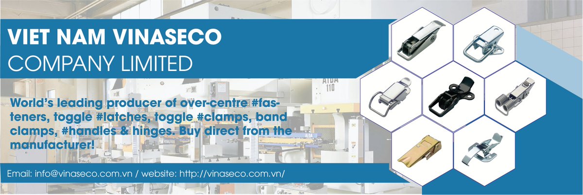 VinasecoLatches's tweet image. World’s leading producer of over-centre #fasteners, toggle #latches, toggle #clamps, band clamps, #handles &amp;amp; hinges. Buy direct from the manufacturer!
Contact us at: info@vinaseco.com.vn
