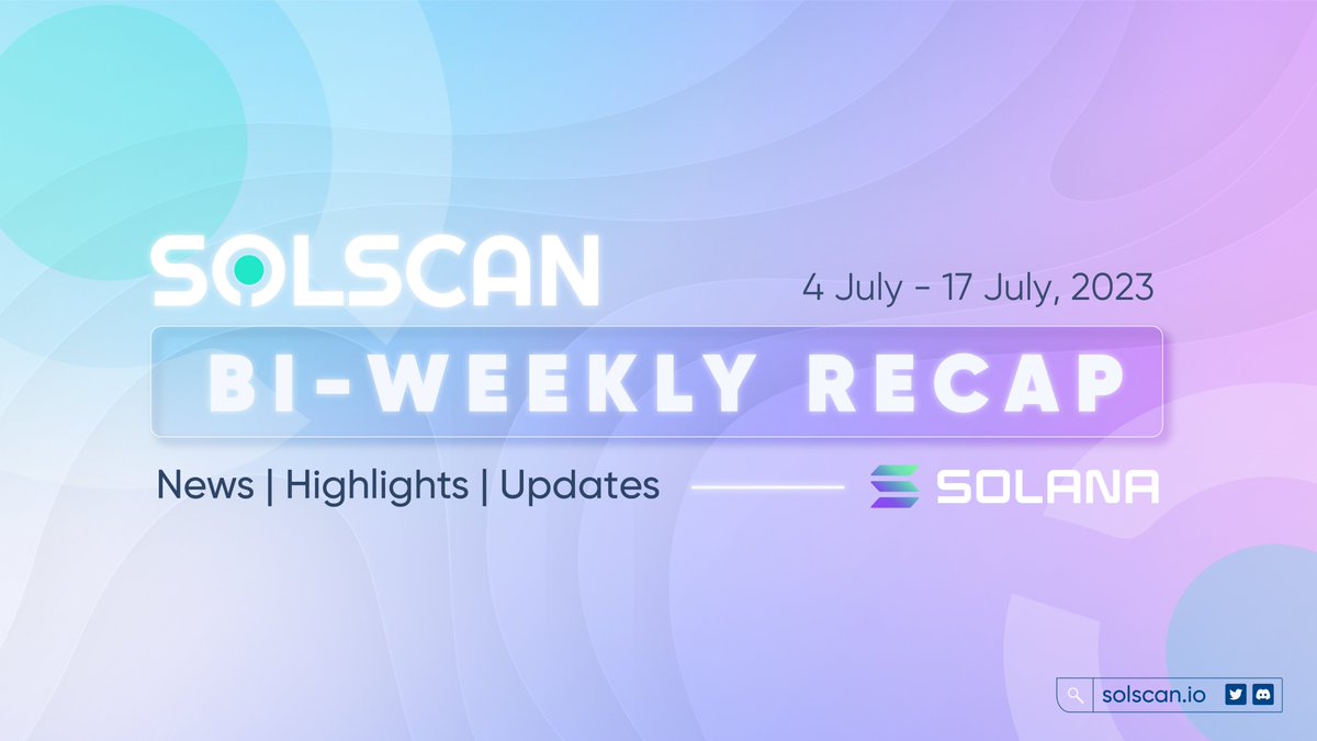 solscanofficial's tweet photo. GM!!!

#Solscan #BiWeeklyRecap July 4th - 17th is back with tons of great news from great players @prism_ag @tensor_hq @DriftProtocol @CoinbaseAssets @switchboardxyz @marginfi @solblaze_org @layer3xyz @helium_mobile @PhoenixTrade_

Let’s heat the game up 🔥 https://t.co/YiYP32jVoZ