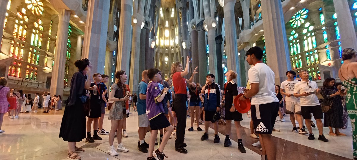 NorthChadMFL's tweet photo. Great day visiting La Sagrada Familia. The pupils loved learning about Antoni Gaudí and modernism  @NorthChadderton @NorthChad_KS3 #mfltwitterati #mflmatters #mfl https://t.co/YJWVpptDkQ