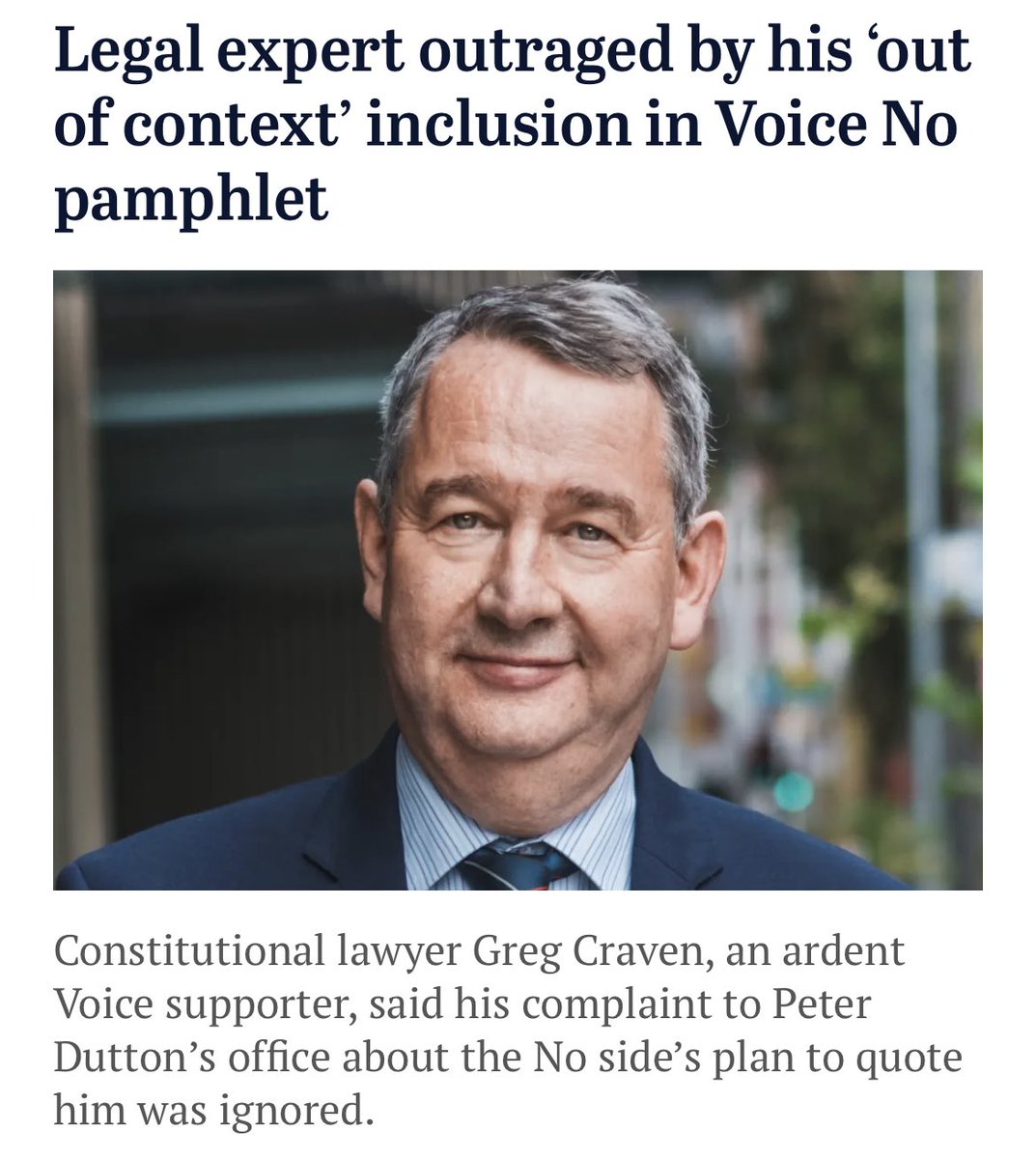 Critical thinking time, #VoteNo-ers. Can you show me any individual complaining about their inclusion in the #VoteYes case? If not, what does it say about the official Vote No campaign that they’re okay with this?